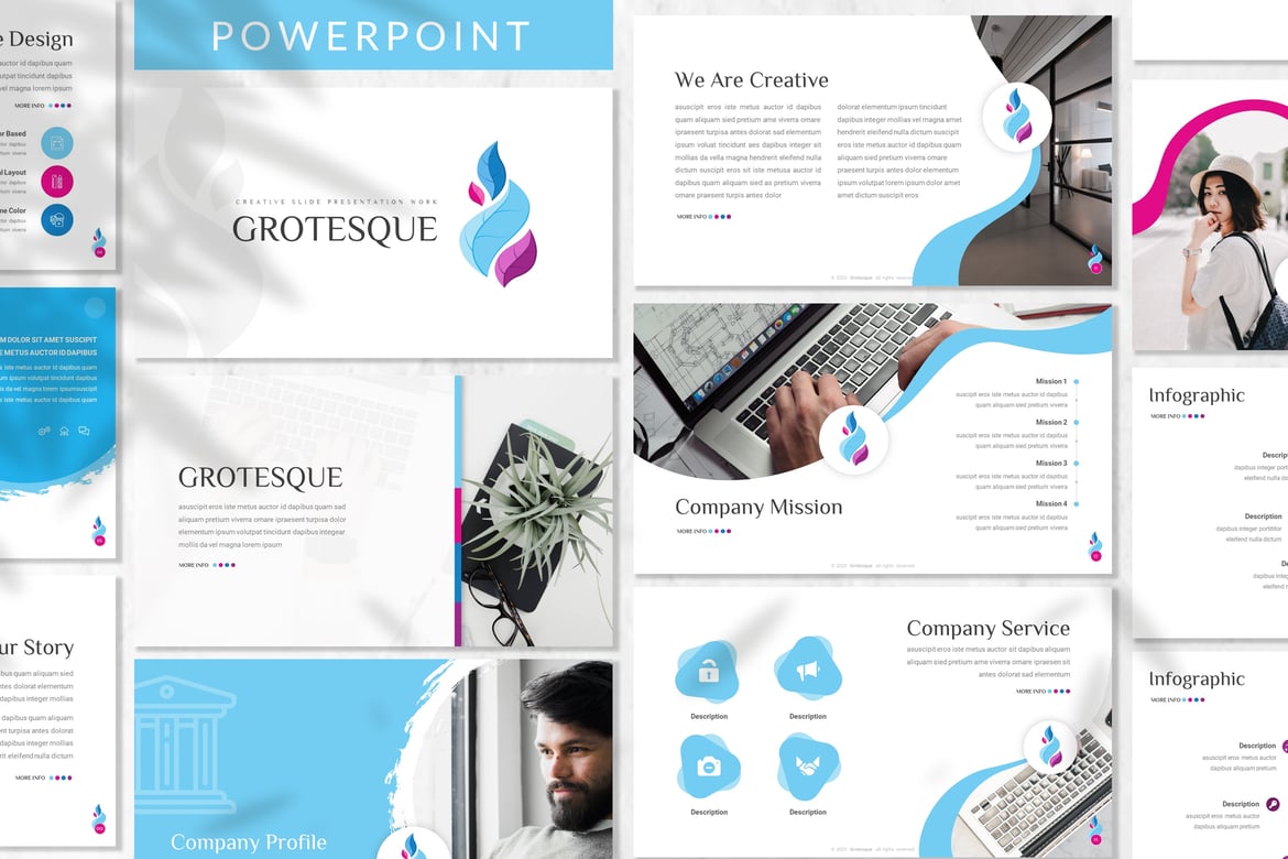 Grotestque - Template PowerPoint Kreatif untuk Bisnis yang Menarik