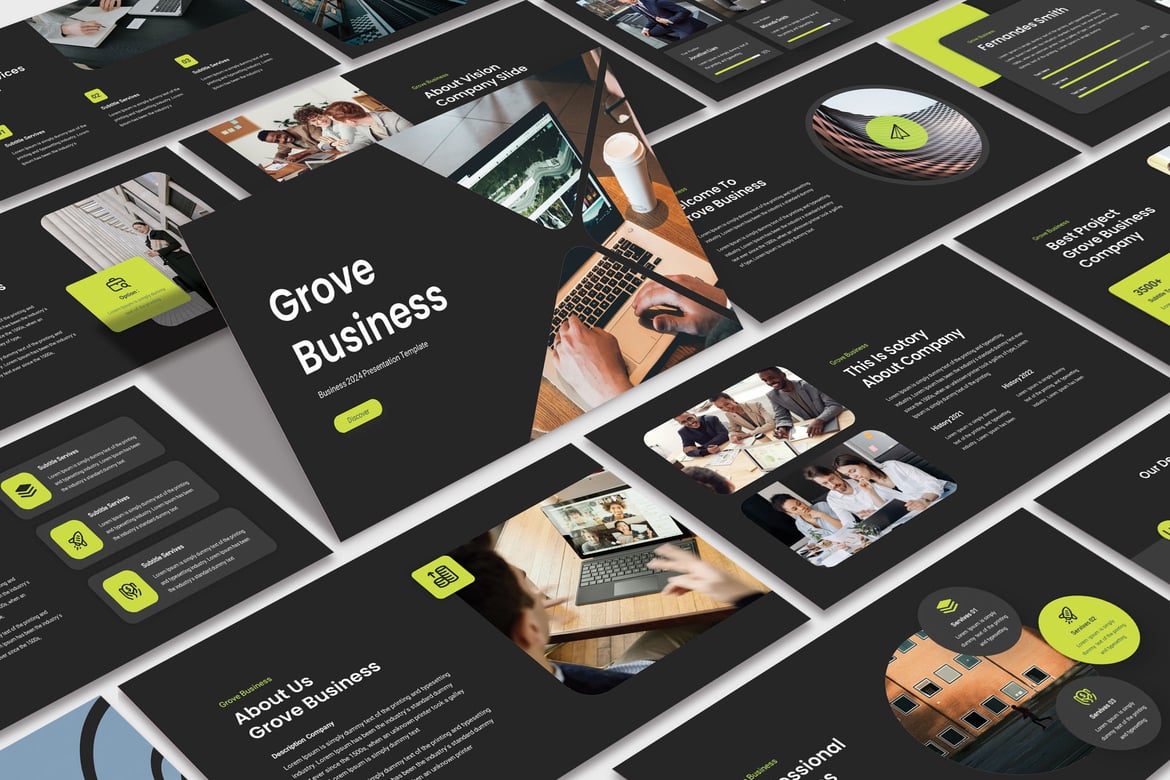 Template Powerpoint Grove yang Menarik dan Modern