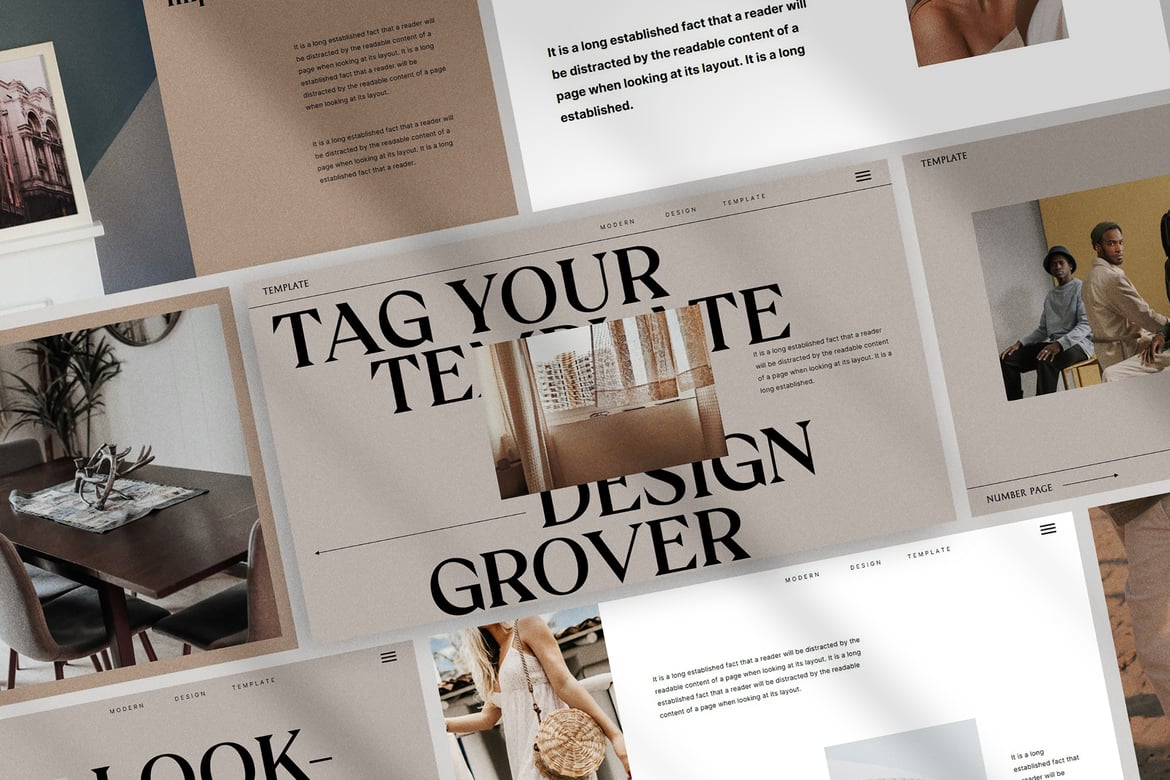 Template Presentasi PowerPoint Grover - Modern dan Elegan