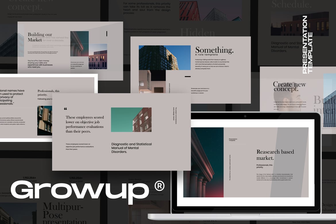 GROW UP - Template Presentasi Arsitektur yang Kreatif dan Modern