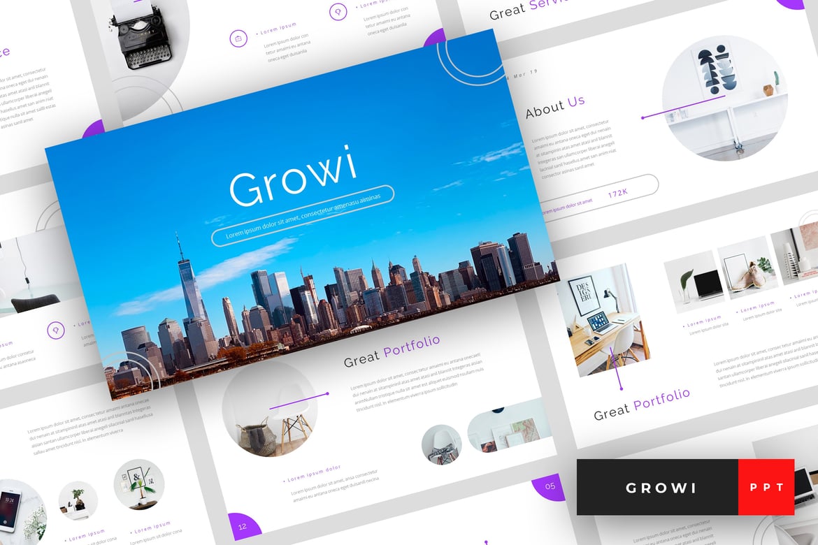 Growi - Template PowerPoint Bisnis yang Elegan dan Modern