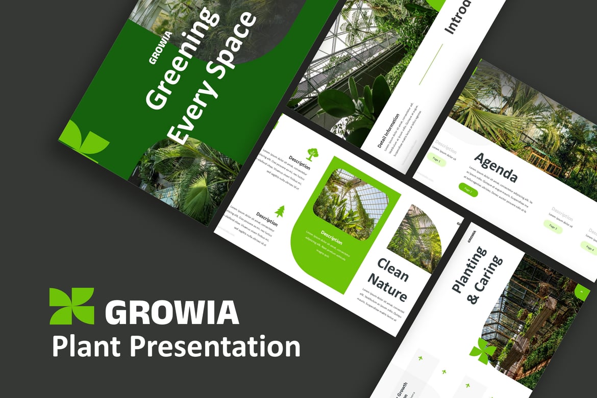 Growia - Template Presentasi PowerPoint Tumbuhan yang Menarik