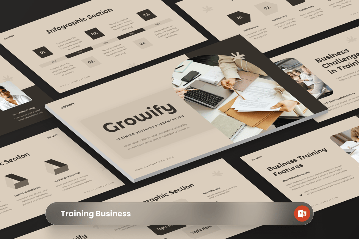 Growify - Template Presentasi PowerPoint untuk Pelatihan Bisnis yang Menarik