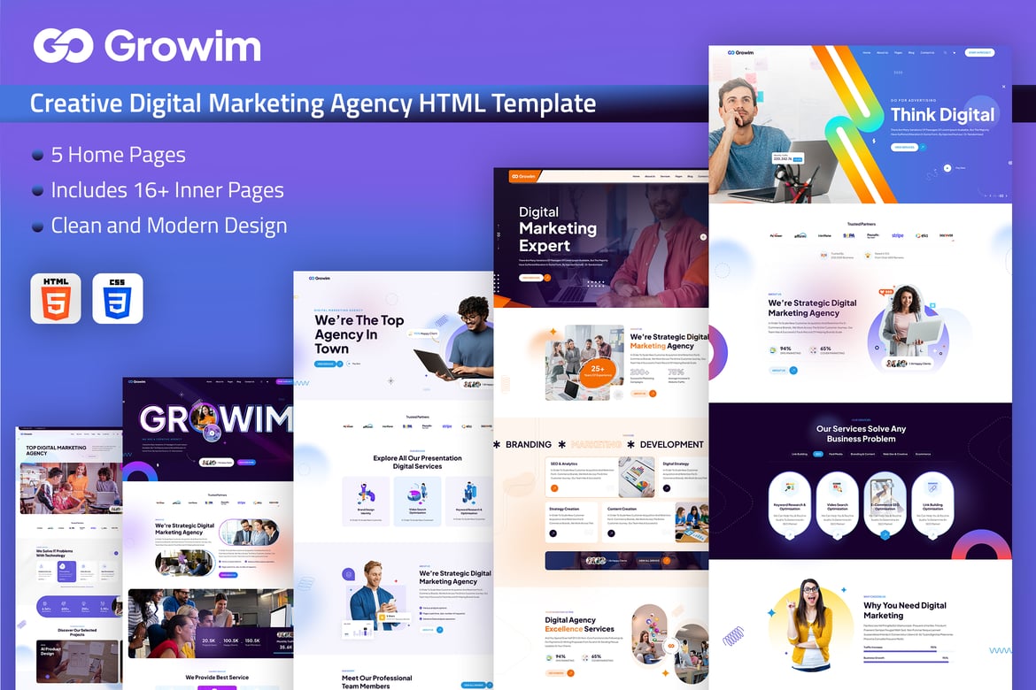 GrowIm – Template Website Digital Marketing yang Inovatif