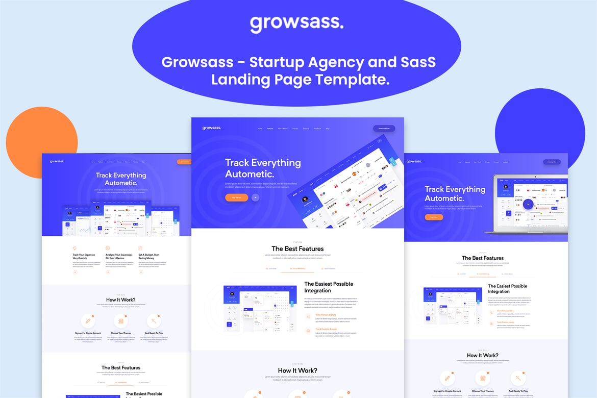 Growsass - Template Website untuk Startup dan Aplikasi SaaS