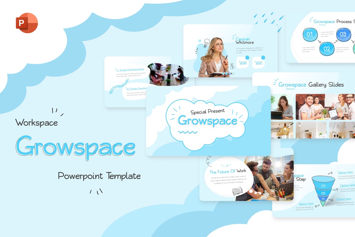 Template PowerPoint Kreatif Growspace untuk Workspace Anda