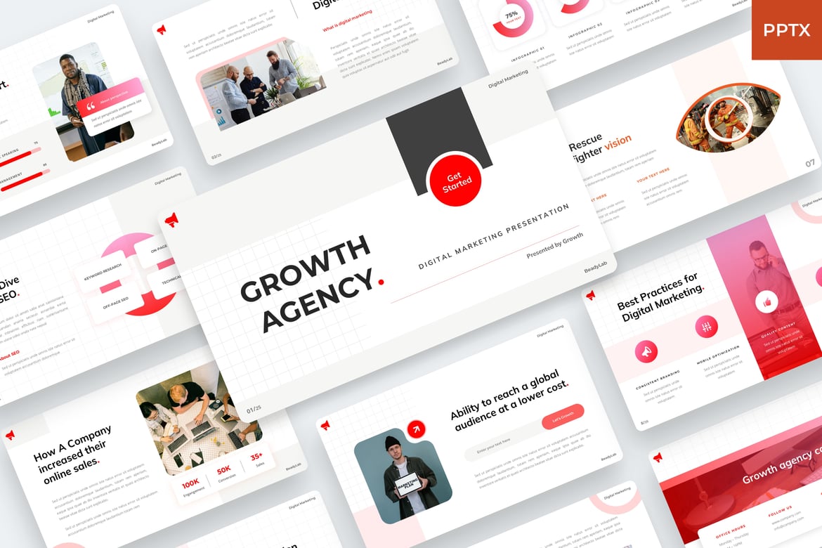 Template Presentasi Digital Marketing - Growth Agency yang Menarik