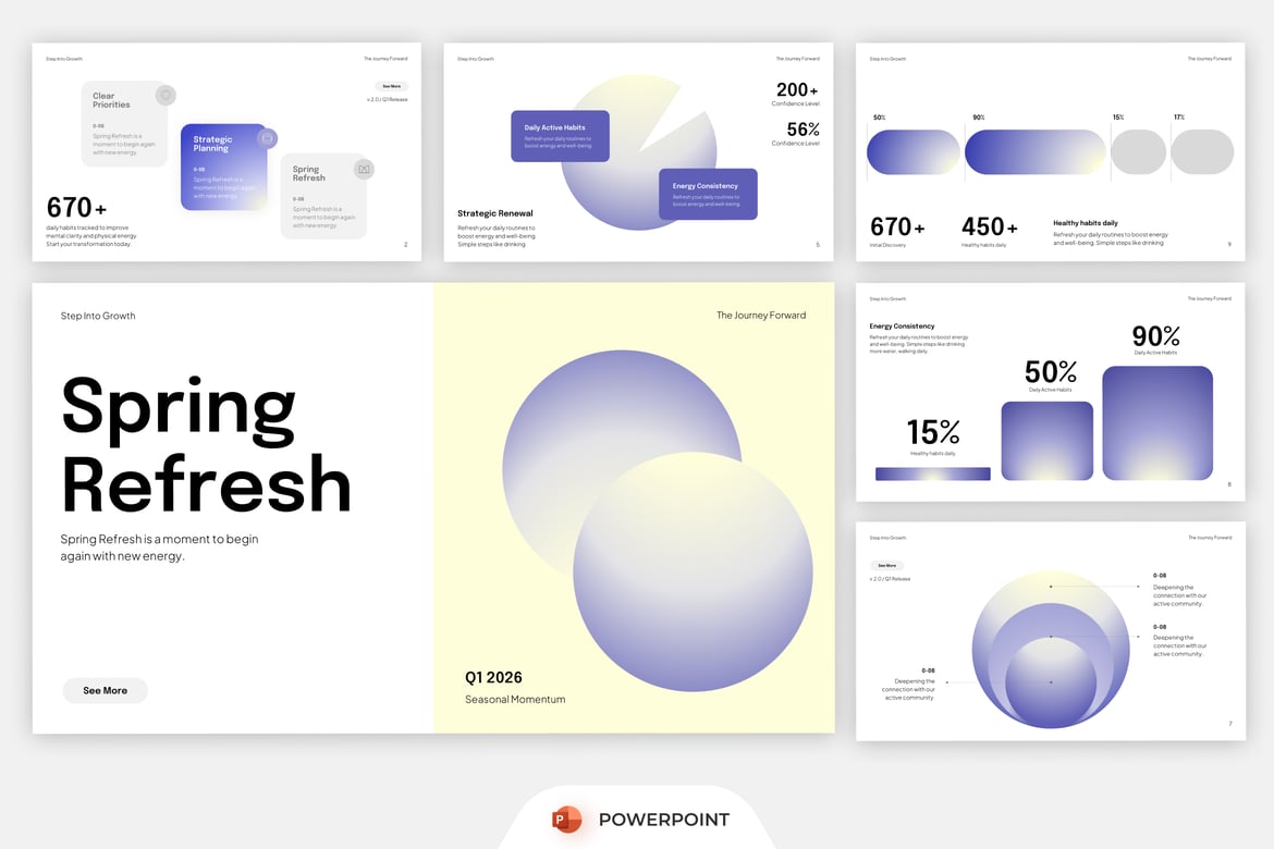 Template PowerPoint Analisis Pertumbuhan yang Modern dan Efektif