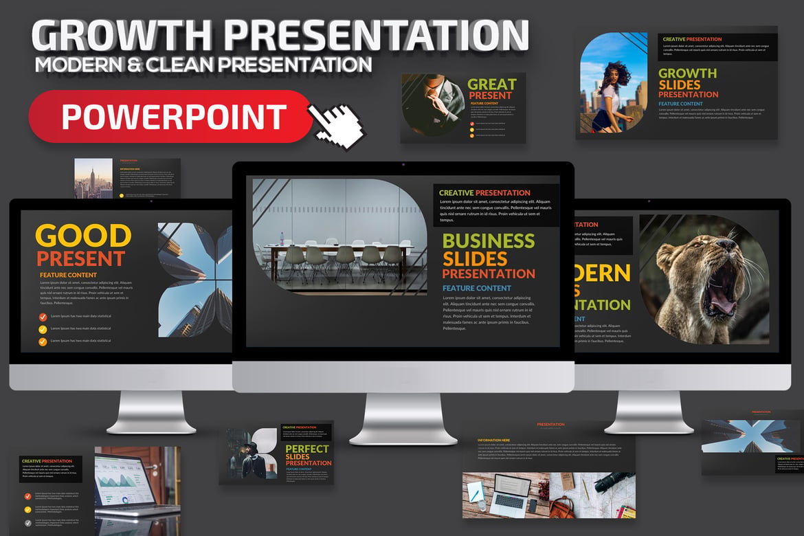Template Presentasi PowerPoint untuk Pertumbuhan yang Menarik