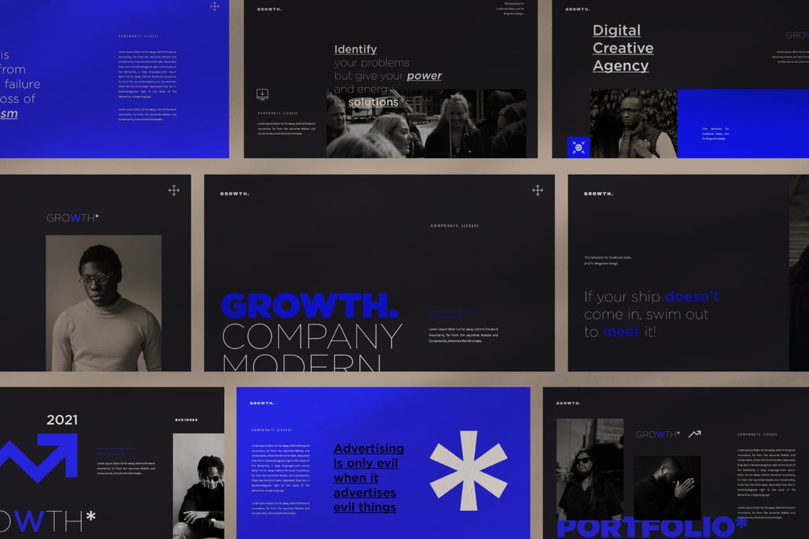 Template Powerpoint Pertumbuhan yang Menarik