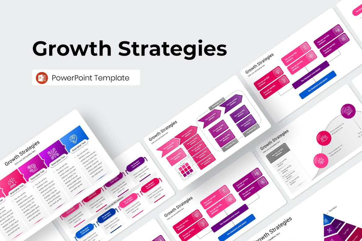 Template PowerPoint Strategi Pertumbuhan yang Menarik