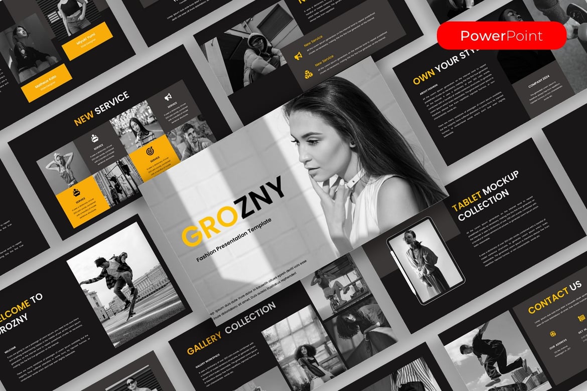 Grozny - Template Presentasi PowerPoint yang Menarik