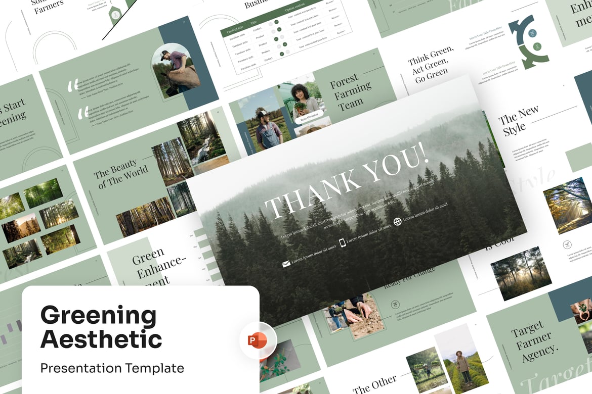 Template Presentasi Aesthetic Hijau yang Menarik