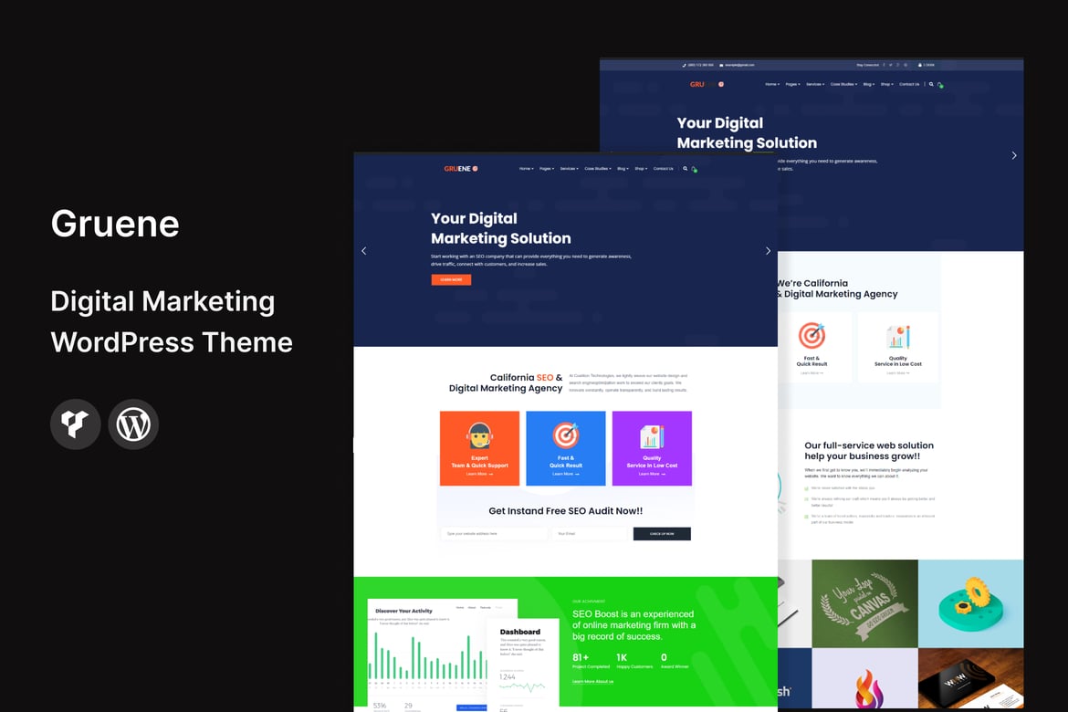 Gruene - Tema WordPress Digital Marketing yang Kuat dan Fleksibel