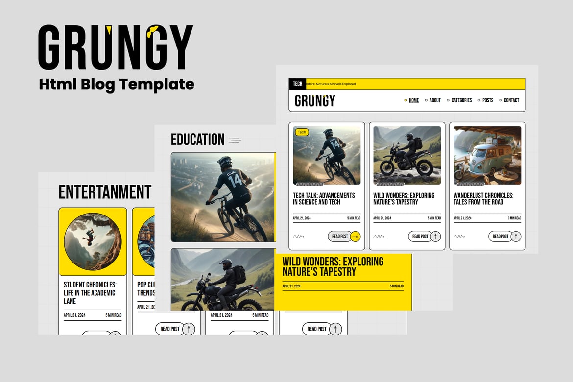 Template Blog Grungy - Solusi Kreatif untuk Semua Profesi