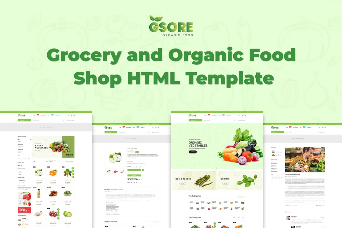 Gsore - Template Website Toko Grosir dan Makanan Organik yang Menarik