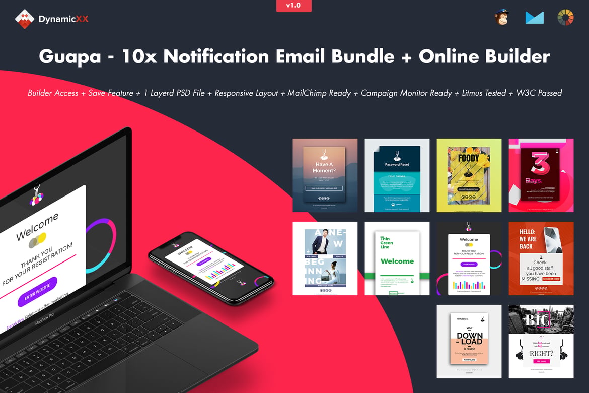 Paket 10 Template Email Notifikasi Guapa + Pembuat Template Online