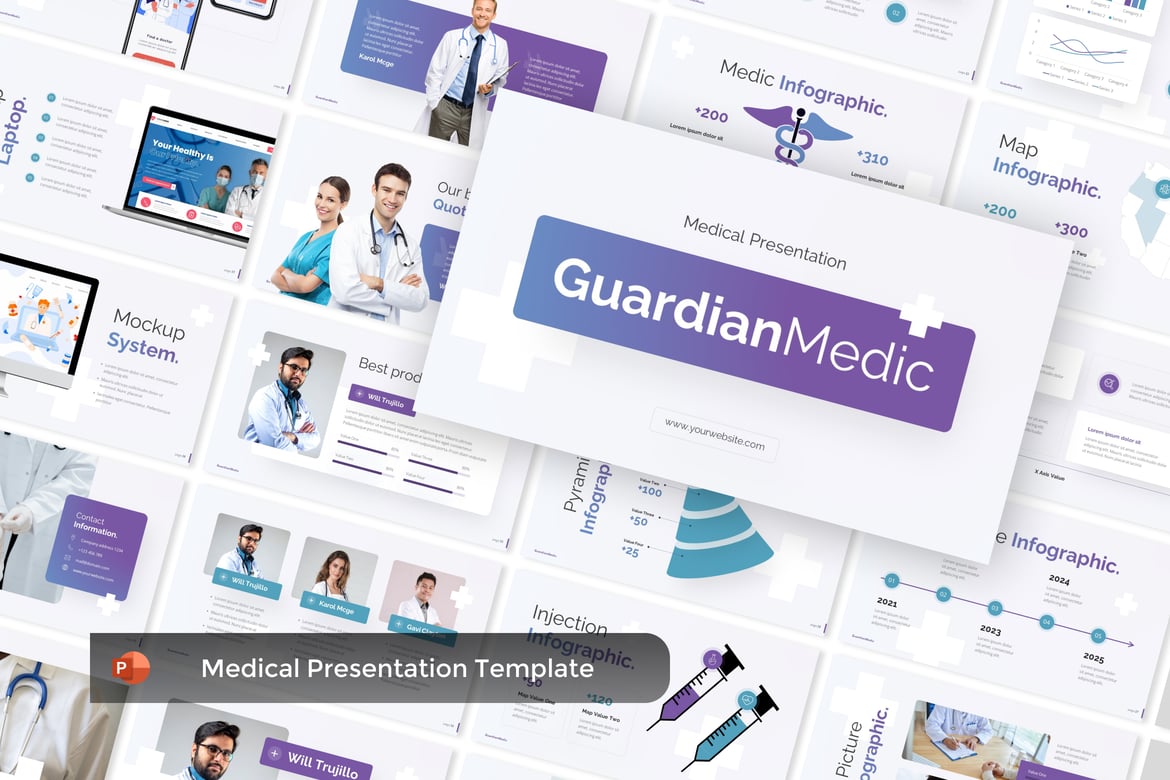 Template PowerPoint Medis Guardian yang Profesional dan Menarik