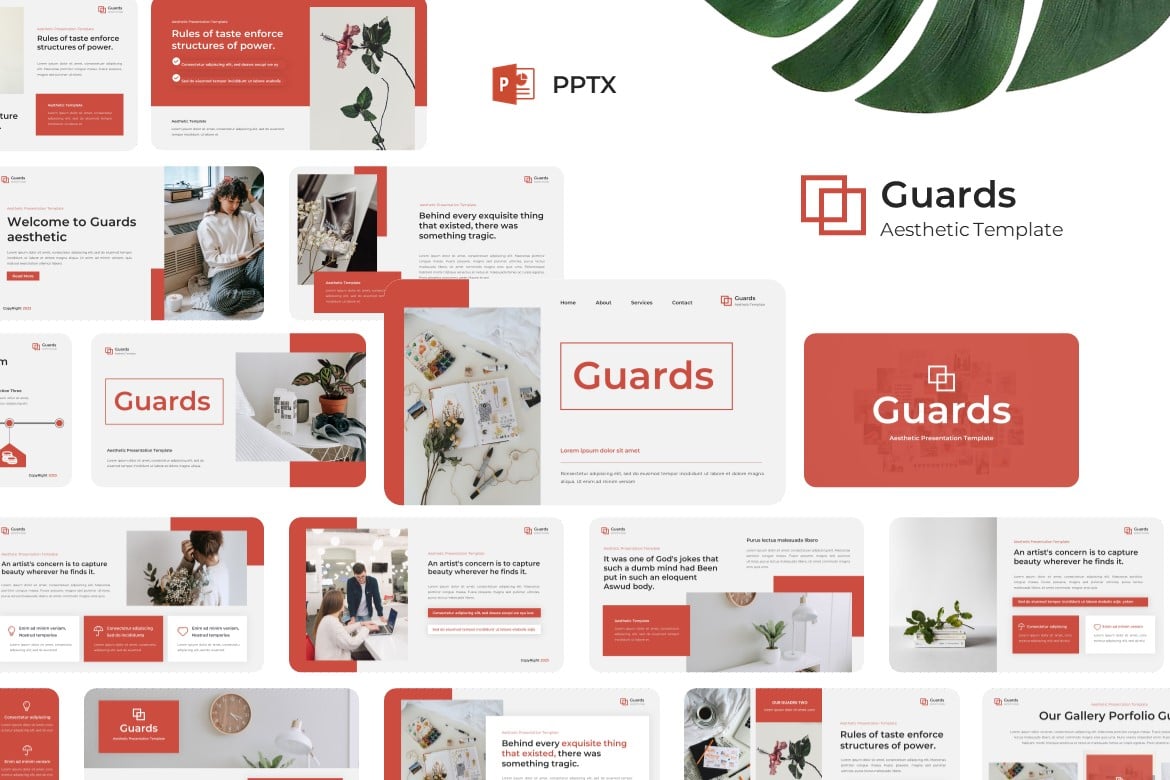 Template Presentasi Powerpoint Aesthetic Guards yang Menawan
