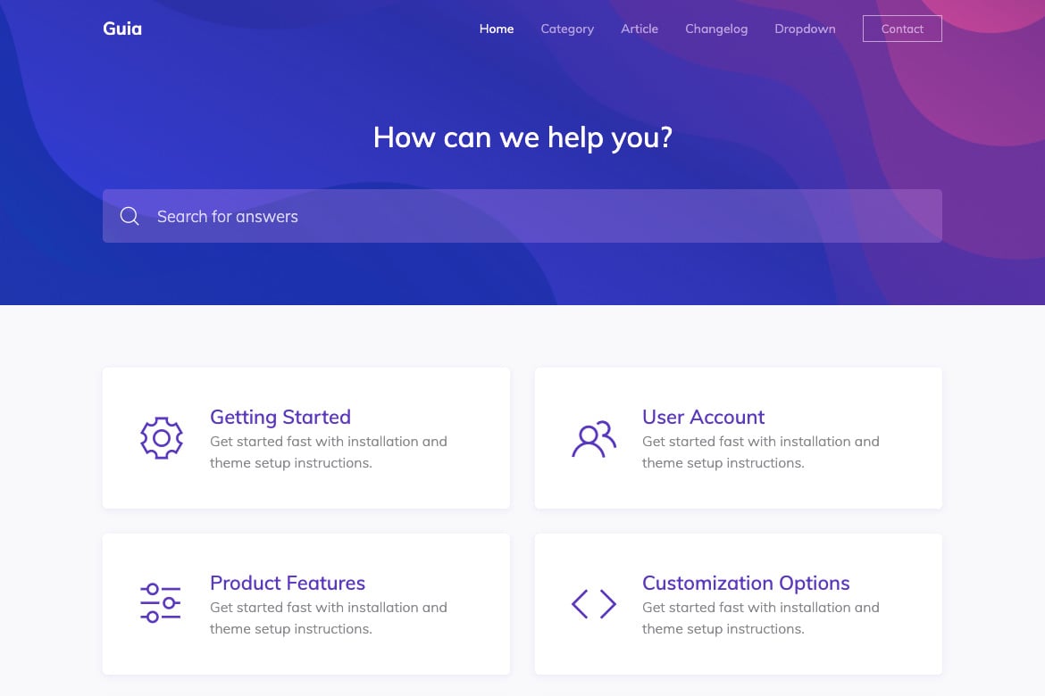 Template Web GUIA - Solusi Helpdesk dan Dokumentasi HTML5