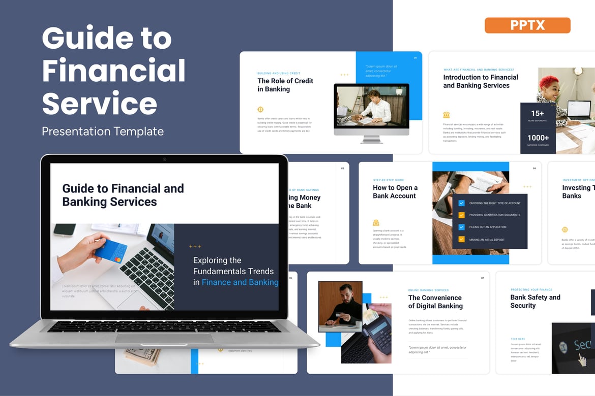 Template Presentasi PowerPoint Layanan Keuangan yang Menarik