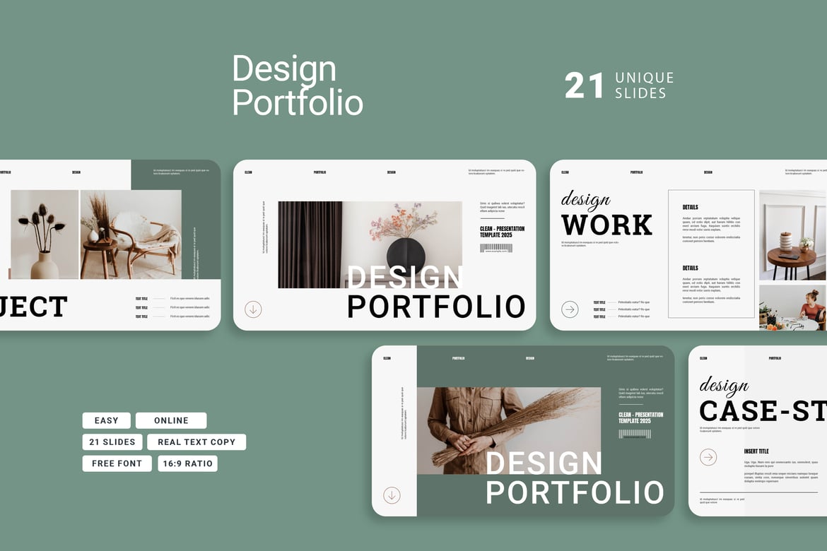 Template Powerpoint Portfolio Desain Guider yang Modern dan Kreatif