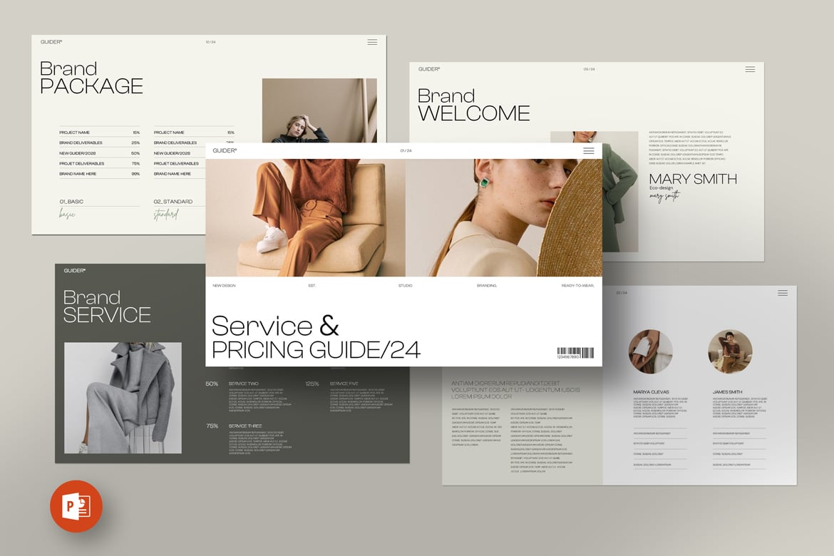 Template Presentasi PowerPoint Guider Service yang Profesional dan Menarik