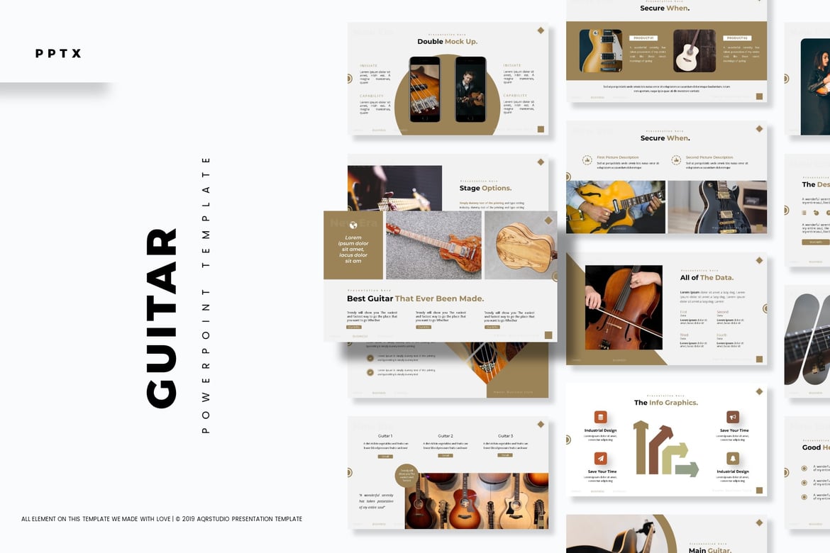 Template PowerPoint Gitar yang Menarik dan Serbaguna