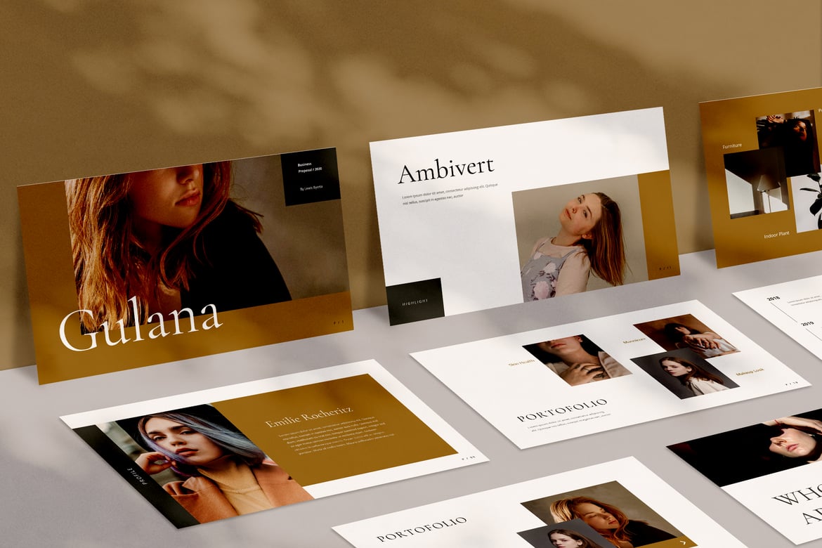 Template Presentasi PowerPoint Gulana yang Minimalis dan Modern