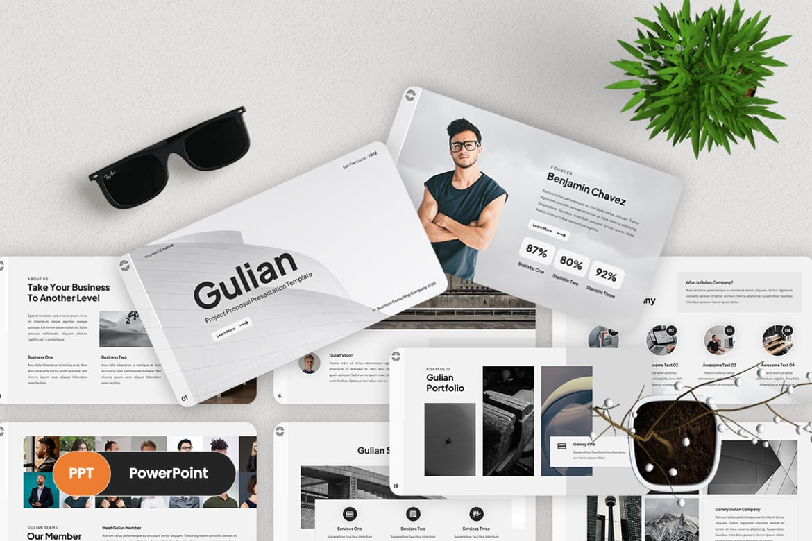 Gulian - Template PowerPoint Pitch Deck untuk Bisnis yang Menarik