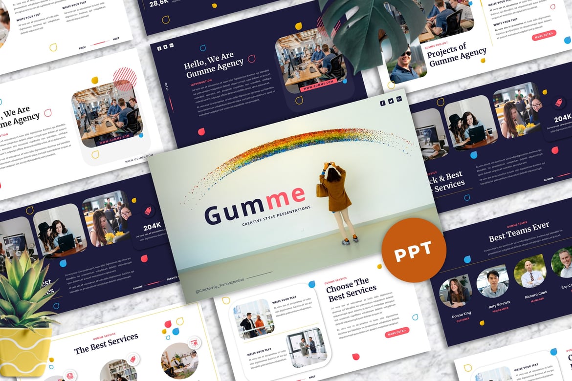 Gumme - Template Presentasi PowerPoint Kreatif yang Menarik