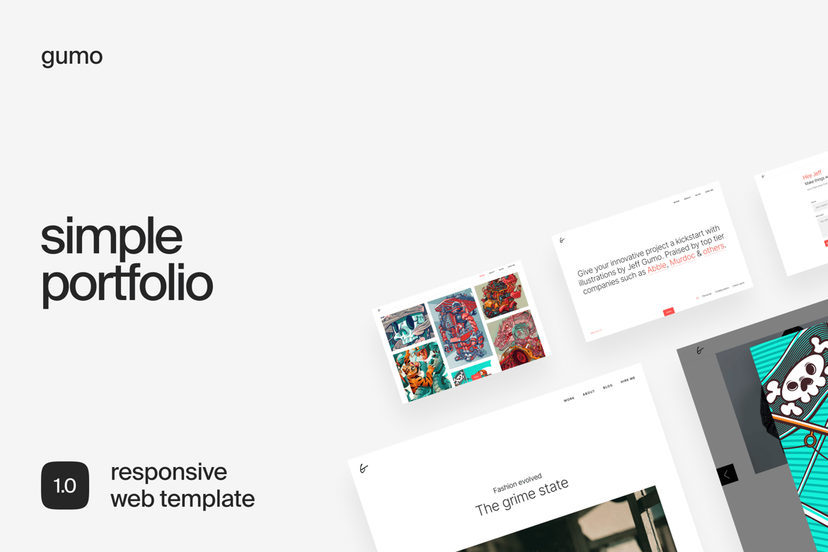 Gumo | Template Website Portofolio Kreatif yang Mudah dan Menarik