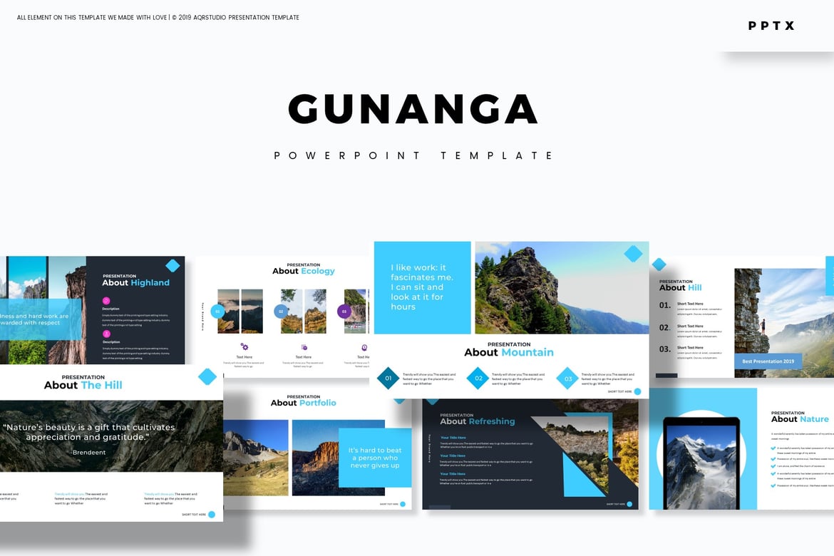 Gunanga - Template PowerPoint Serbaguna yang Menarik