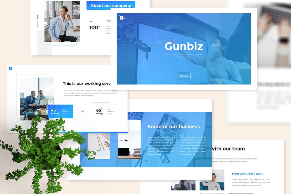 Template Presentasi PowerPoint Gunbiz yang Menarik dan Profesional