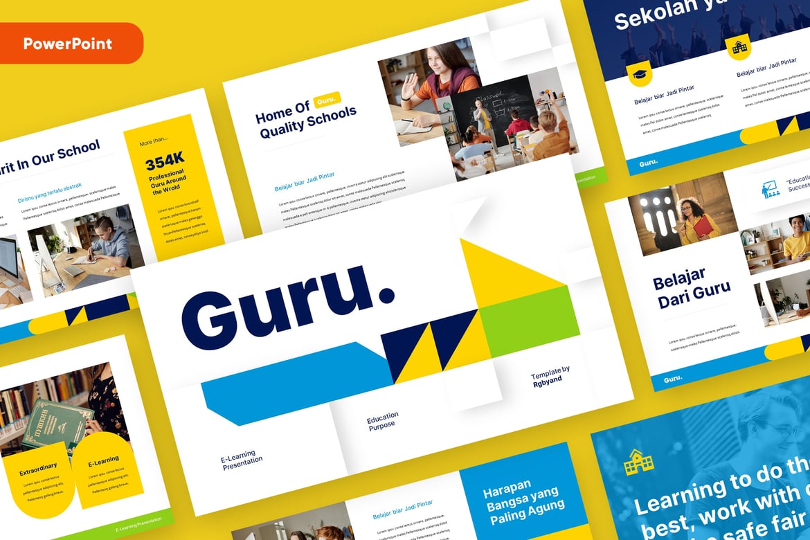 GURU - Template Powerpoint Pendidikan dan Kursus yang Profesional