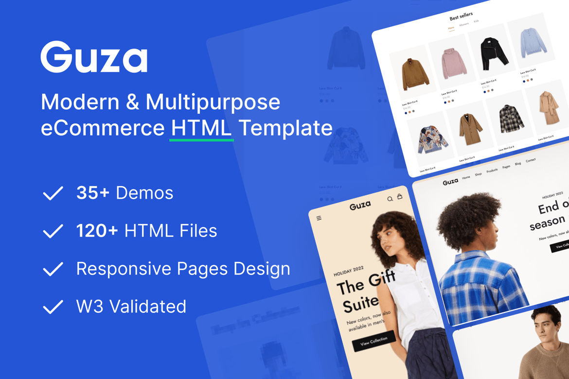 Guza - Template Website eCommerce Modern dan Serbaguna