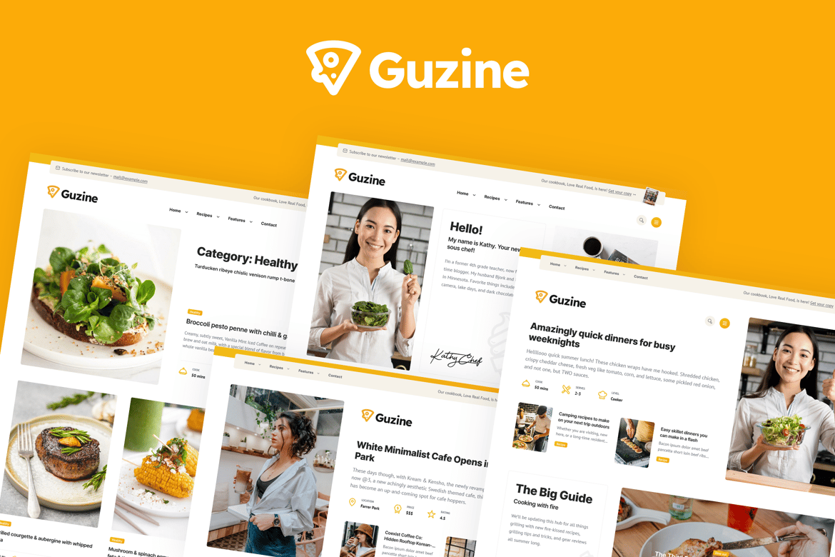 Guzine: Tema WordPress Magazine Siap Adsense untuk Pecinta Kuliner