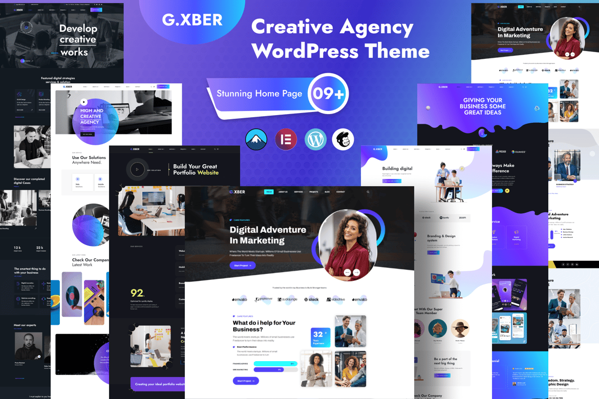 Gxber - Tema WordPress Kreatif untuk Agensi Modern
