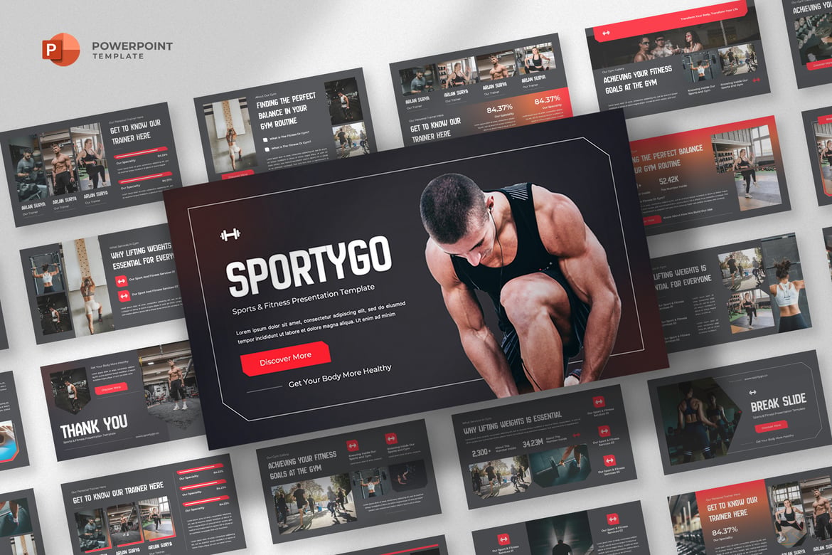 Template Powerpoint Olahraga & Kebugaran yang Menarik
