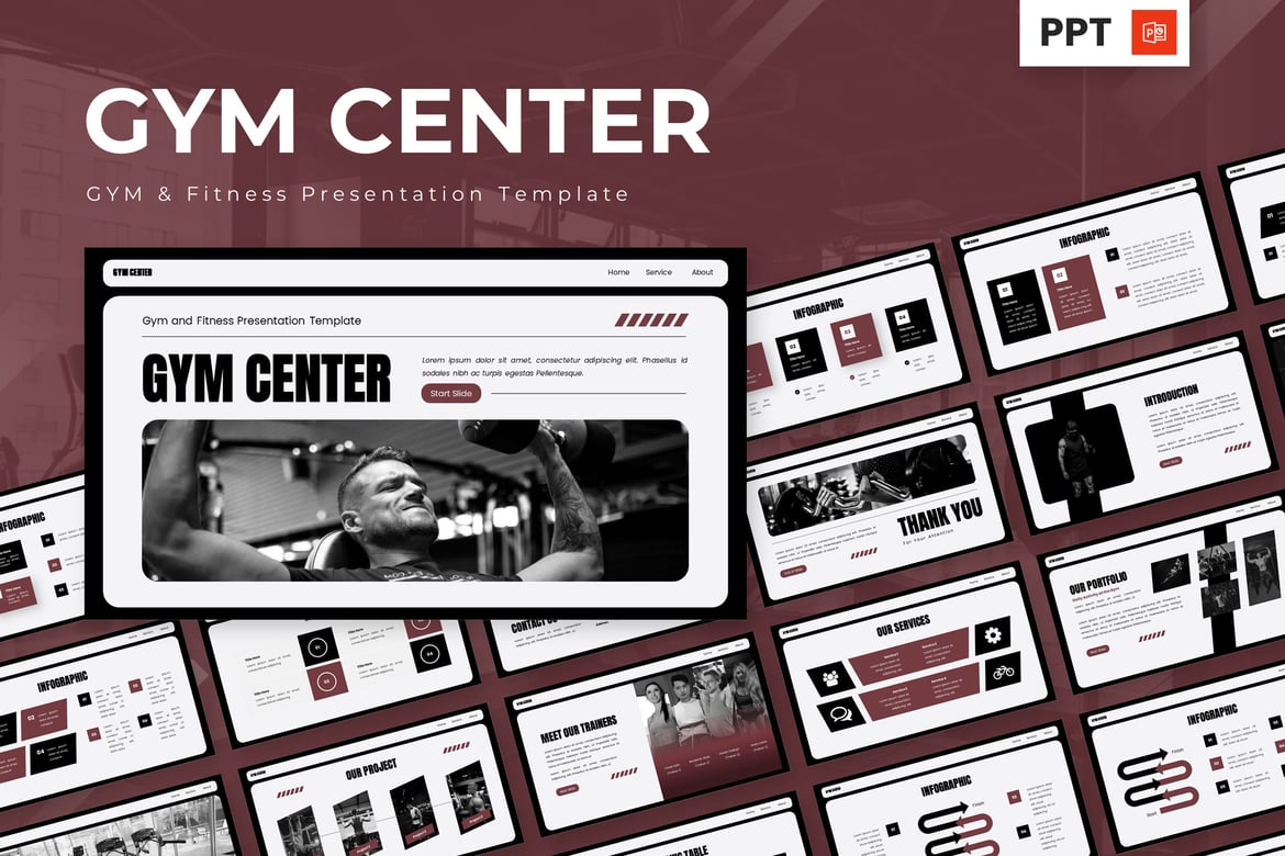 Template Presentasi Gym yang Dinamis dan Menarik