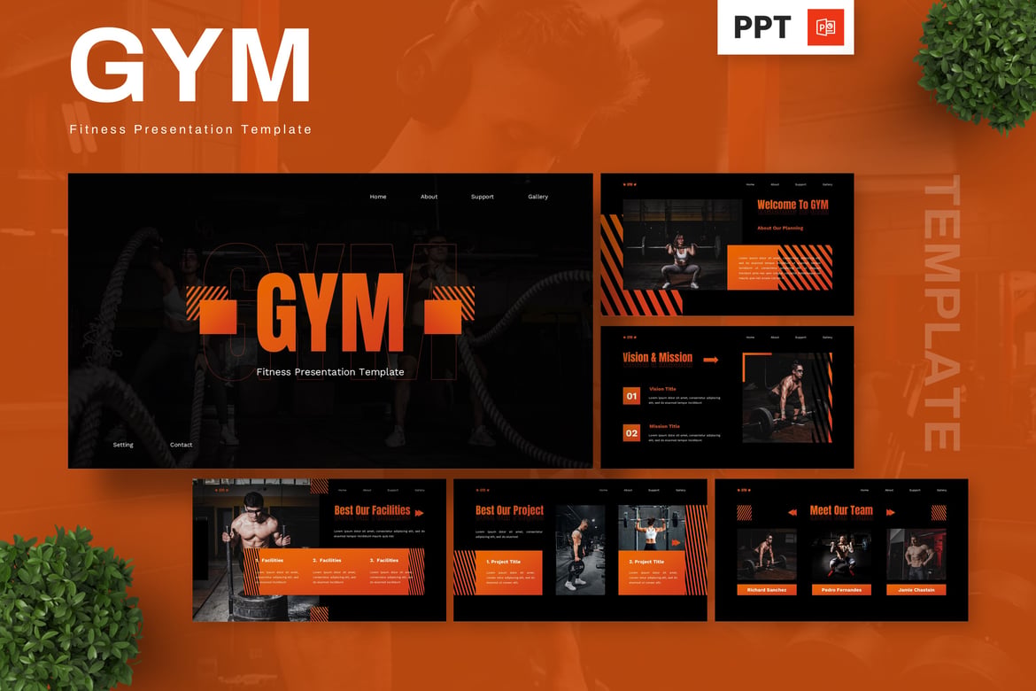 Template Presentasi Powerpoint Kebugaran untuk Gym Anda