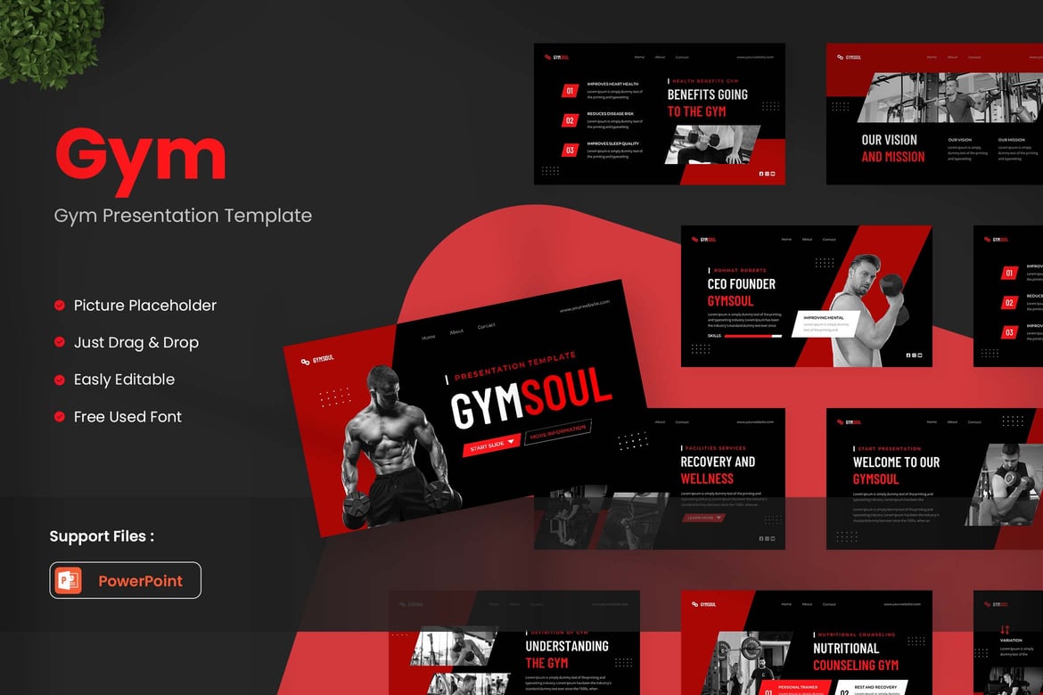 Template Presentasi Gym yang Menarik dan Profesional