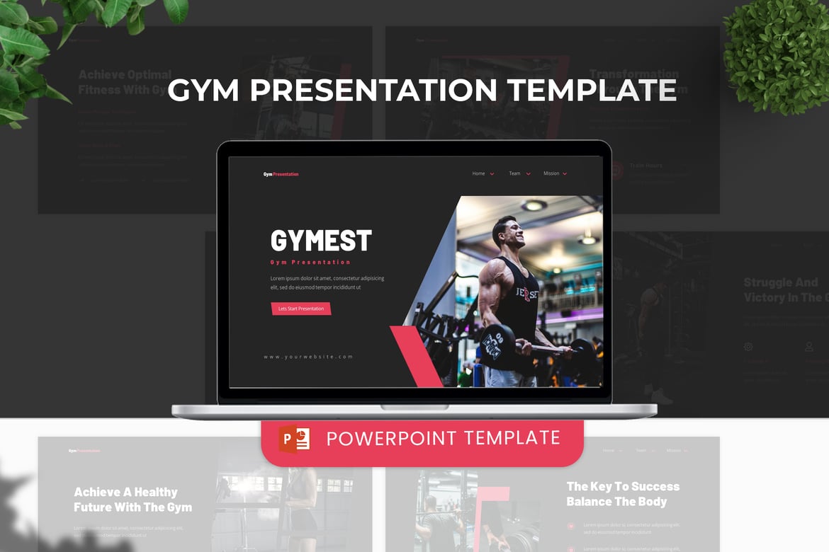 Template Presentasi Powerpoint Gym Modern dan Fleksibel