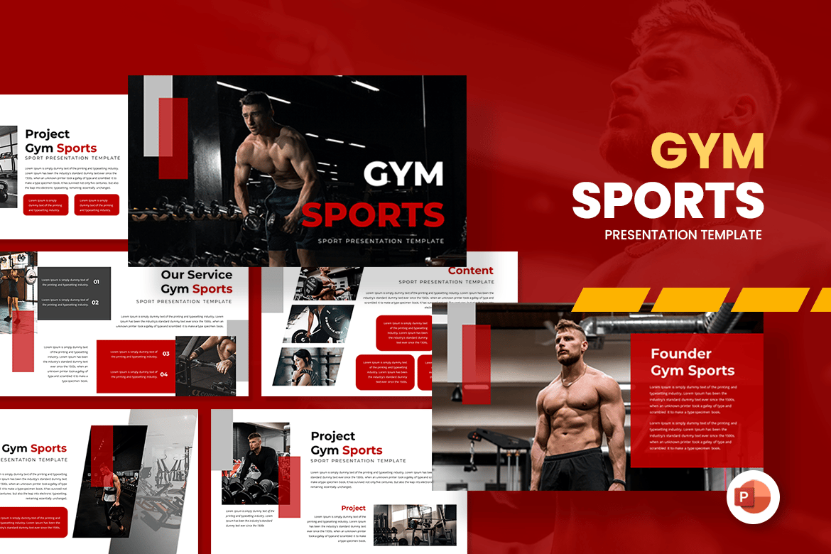 Template PowerPoint Gym Olahraga yang Menarik dan Profesional
