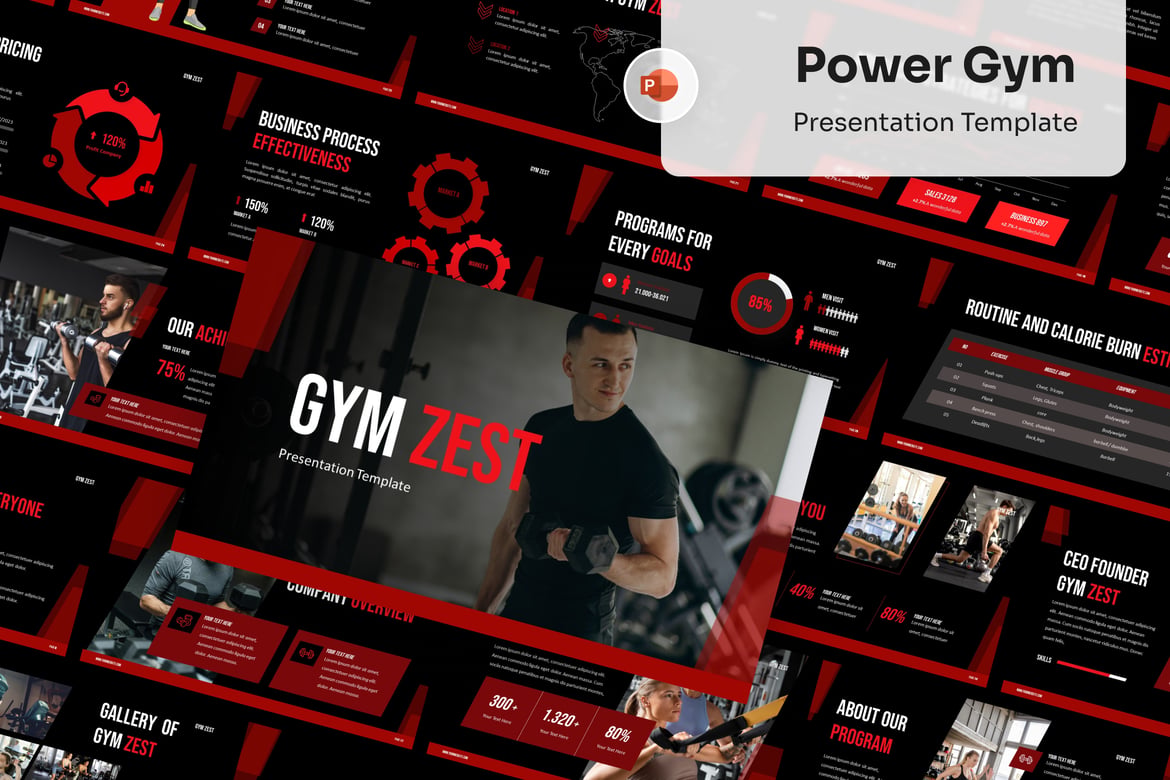Template Presentasi Gym Zest yang Menarik dan Profesional