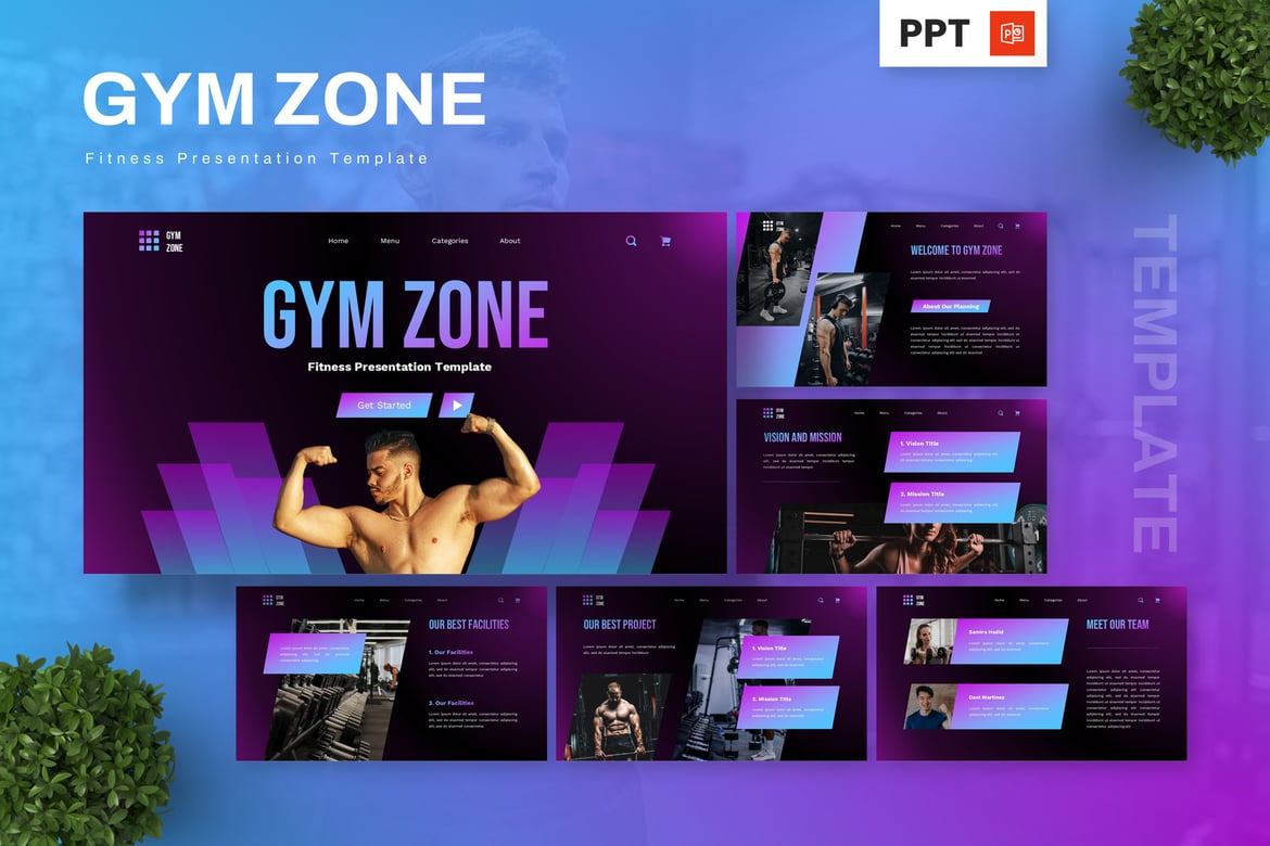 Template Presentasi Fitness Gym Zone yang Menarik dan Profesional