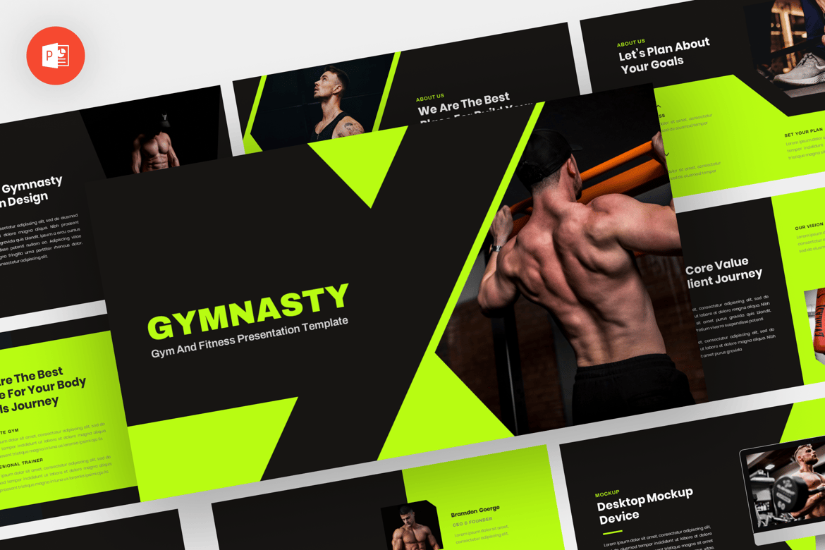 Template Powerpoint Gymansty - Template Presentasi Modern untuk Gym