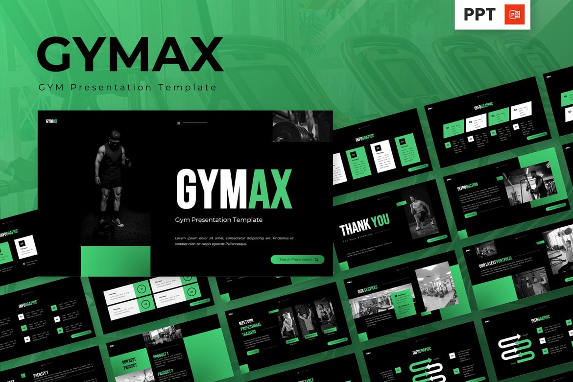 Template PowerPoint Gym Modern - Gymax