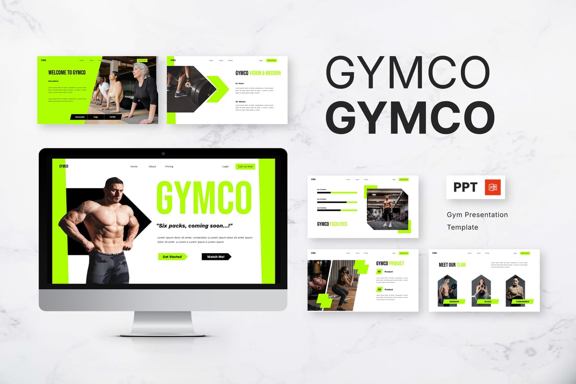 Template Powerpoint Gymco - Solusi Presentasi Gym yang Menarik