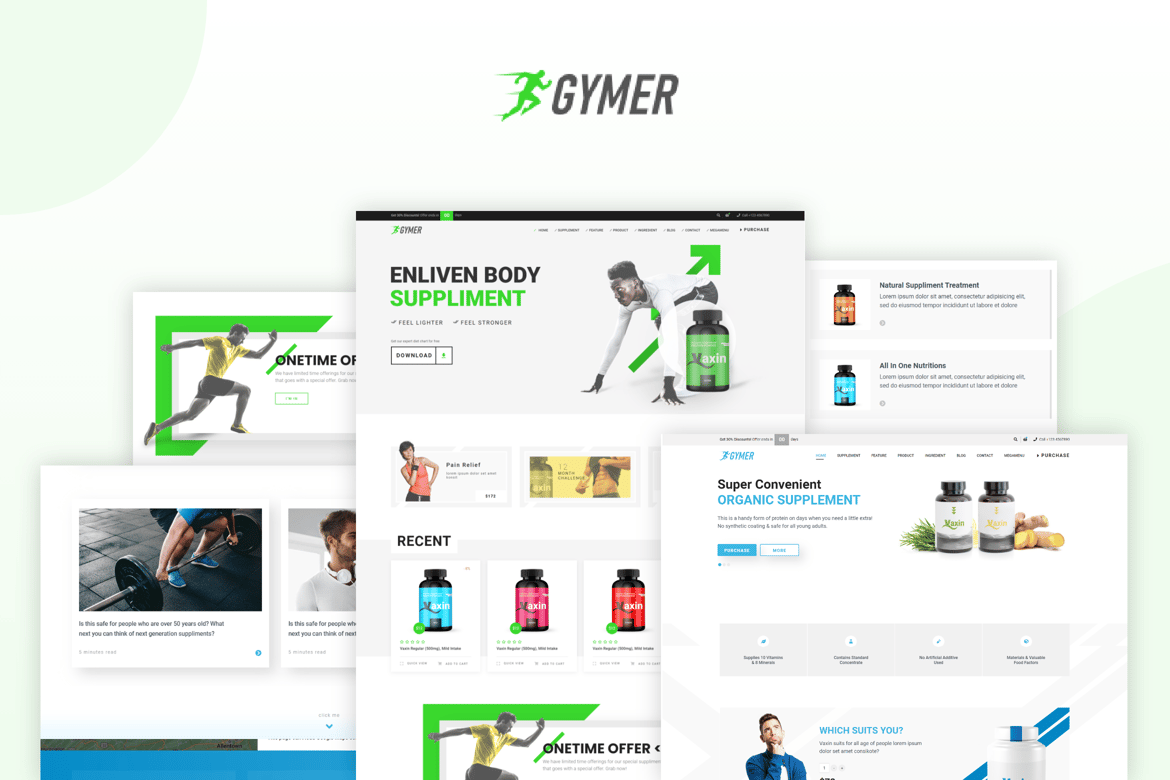 Template Website Gymer - Solusi E-Commerce untuk Kesehatan & Kebugaran